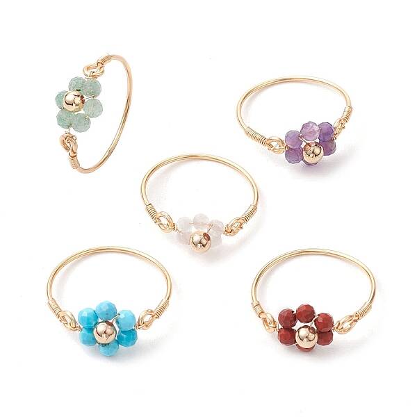 Flower Natural Gemstone Ring