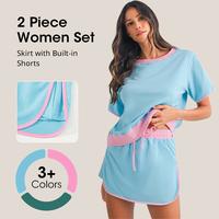 Shewin Fashion Casual Women Comfort Womenswear Summer Bonbon Colorblock Edge Drop Shoulder Short Sleeve T Shirt Tops and Skor...
