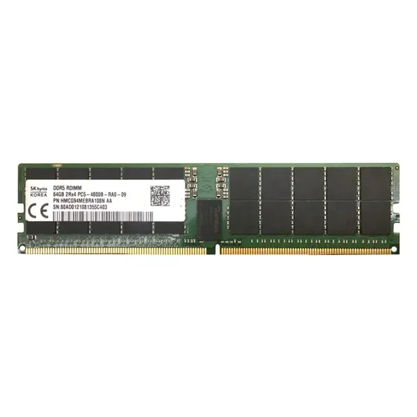 Hynix HMCG94MEBRA108N | 64GB DDR5-4800MHz PC5-38400 ECC Registered RDIMM CL40 2Rx4 1.1V 288-Pin Memory Module