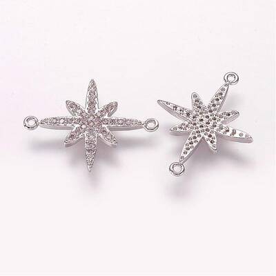 Brass Micro Pave Cubic Zirconia Links