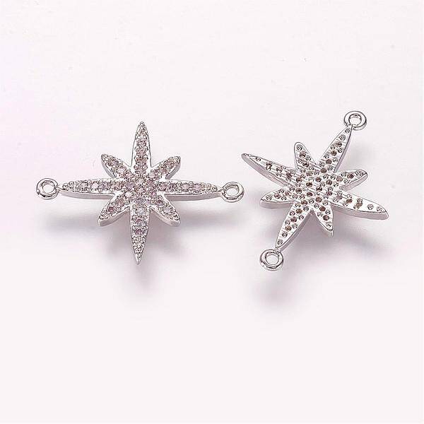 Brass Micro Pave Cubic Zirconia Links