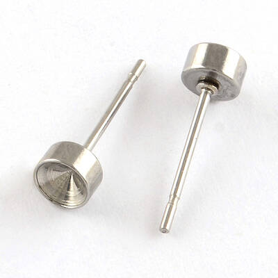 Non-Tarnish 201 Stainless Steel Stud Earring Settings