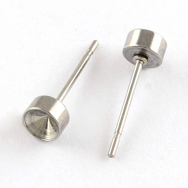 Non-Tarnish 201 Stainless Steel Stud Earring Settings