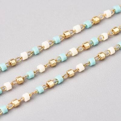 3.28 Feet Handmade Glass Seed Beaded Chains