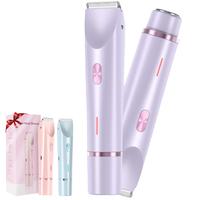 2 in 1 Electric Hair Removal Instrument, 1 Box USB Rechargeable Waterproof Hair Removal Machine & Accessories, Portable Hair ...