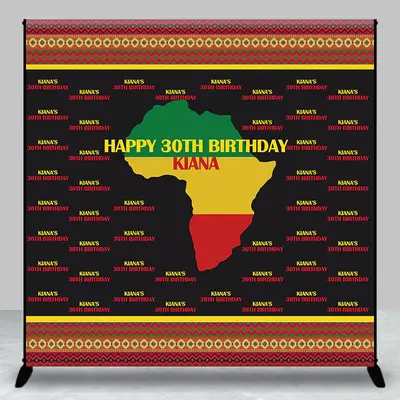 Personalized Brithday African Tribal Step Backdrop - Aperturee