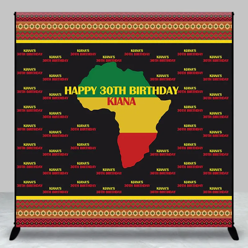 Personalized Brithday African Tribal Step Backdrop - Aperturee