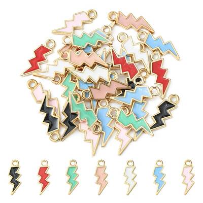 32Pcs 7 Colors Alloy Enamel Pendants
