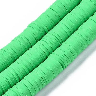 Flat Round Handmade Polymer Clay Beads