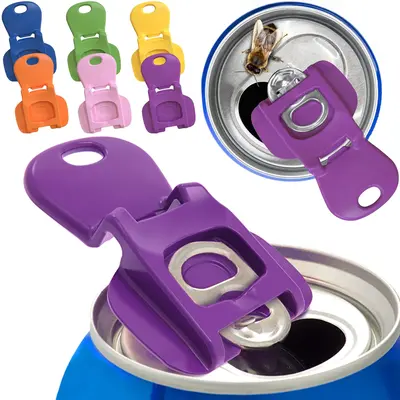 (6Pack) New & Improved Complete Cover Easy Tab Opener | Colorful Drink Can Protector Cap for Soda, Beer, Coke | Shields from ...