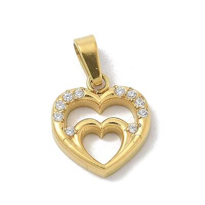 Ion Plating(IP) 304 Stainless Steel Micro Pave Cubic Zirconia Pendants