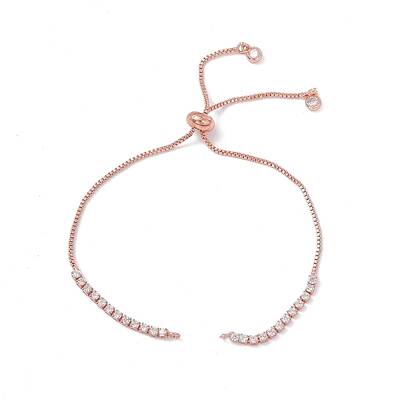 Brass Rhinestone Tennis Slider Bracelet Makings