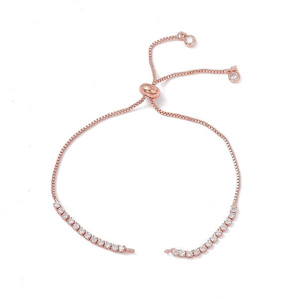 Brass Rhinestone Tennis Slider Bracelet Makings