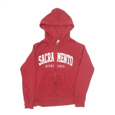 MV SPORT Sacramento River Cats Hoodie Maroon Full Zip Womens S