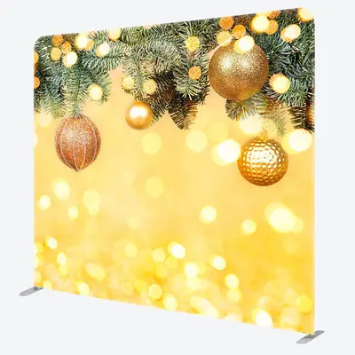Aperturee Gold Bell Yellow Bokeh Christmas Pillow Case Backdrop - Aperturee