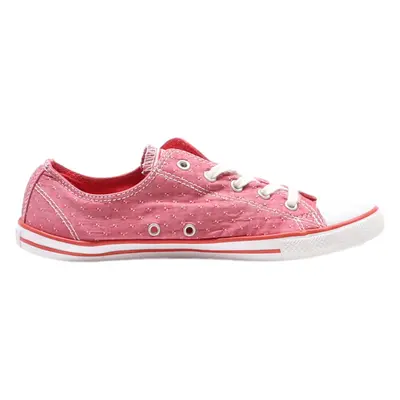 VANS Low Top Trainers Red Canvas Womens UK 5.5