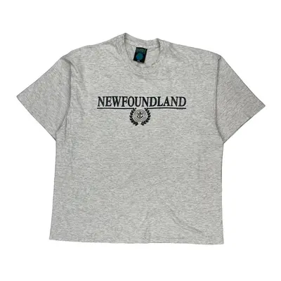 Newfoundland Earth T Single Stitch Graphic T-Shirt - XL Grey Cotton