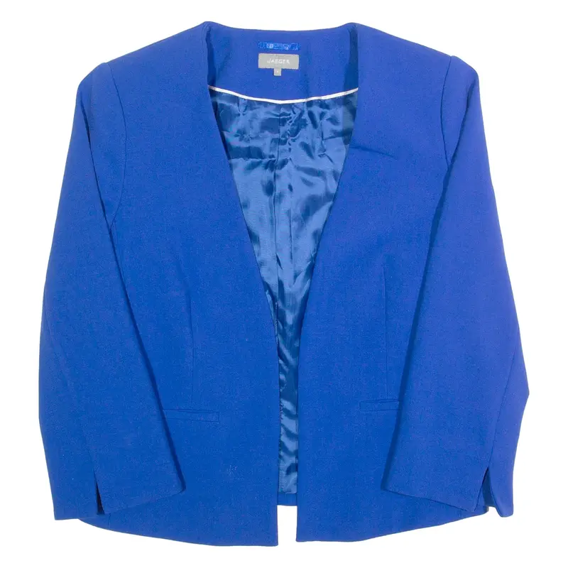 JAEGER Womens Blazer Jacket Blue UK 8