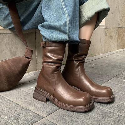 CHIKO Zuleima Round Toe Block Heels Ankle Boots