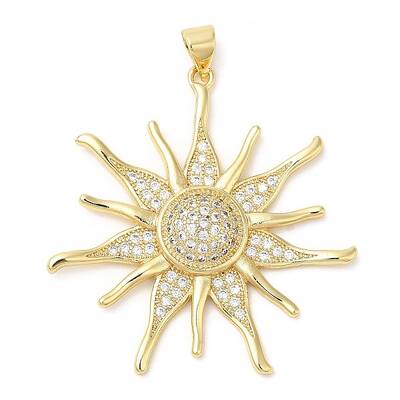 Brass Micro Pave Cubic Zirconia Pendants