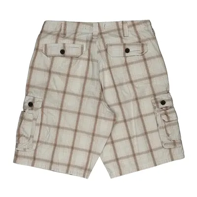 Lee Checked Cargo Shorts - 32W 11L Beige Cotton | Size: 32″ waist