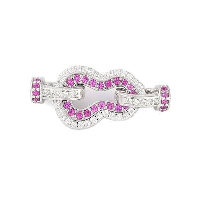 925 Sterling Silver Micro Pave Clear Cubic Zirconia Fold Over Clasps