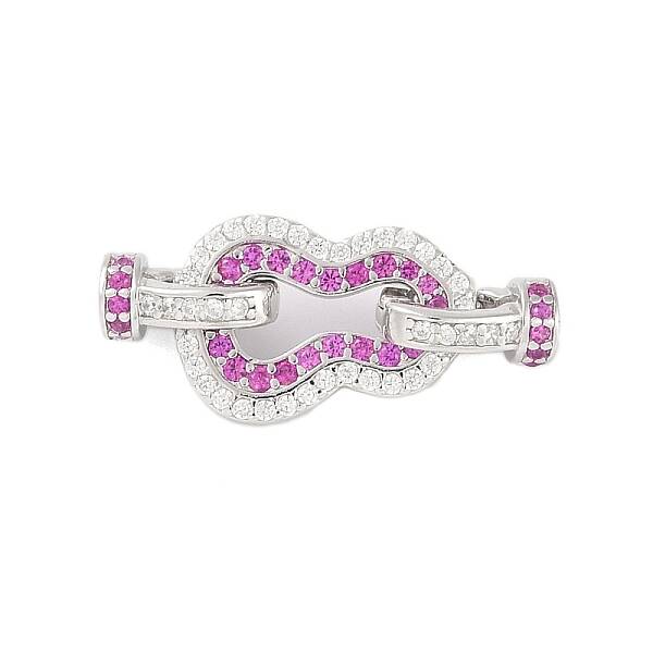 925 Sterling Silver Micro Pave Clear Cubic Zirconia Fold Over Clasps