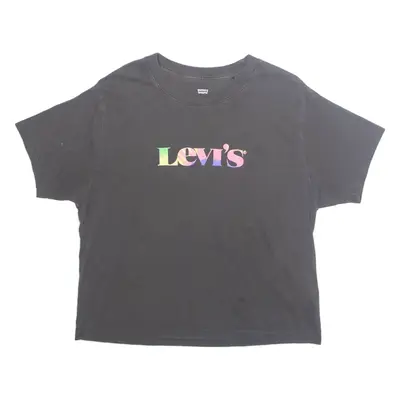 LEVI'S Cropped Womens T-Shirt Grey S