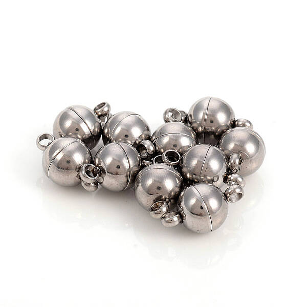 Tarnish Resistant 201 Stainless Steel Magnetic Clasps with Loops