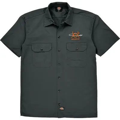 Jet Midwest Dickies Short Sleeve Shirt - Small - Grey Polyester Blend