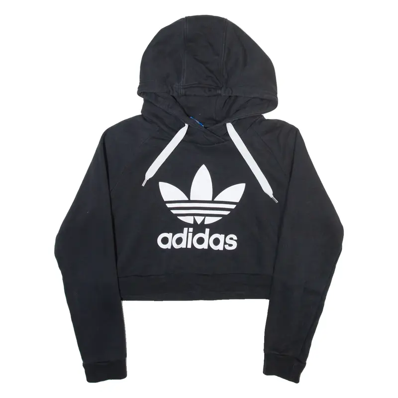 ADIDAS Womens Black Hoodie UK 10
