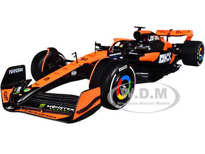 McLaren MCL38 #81 Oscar Piastri OKX Formula One F1 Miami GP (2024) with Driver Figure Race Series 1/24 Diecast Model Ca...