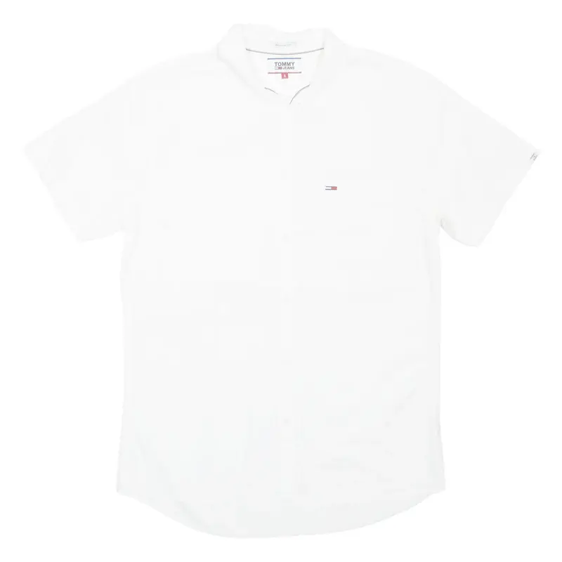 TOMMY HILFIGER Mens Plain Shirt White S