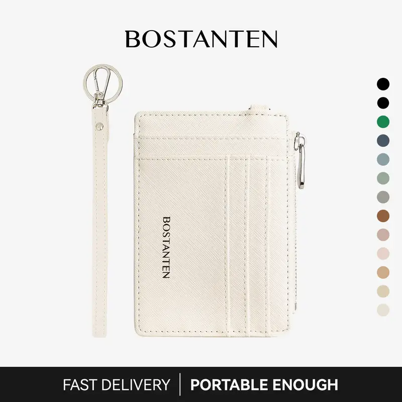 BOSTANTEN Mini Wristlet Wallet for Woman Zip Around Cute Wallets with Keychain Card Holder RFID Blocking Coin Pocket Mom Pouc...