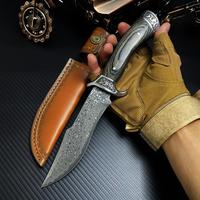 Outdoor Fixed Blade Knife, Portable High Hardness Knife with Sheath, Comfortable Grip Knife for Hiking, Camping, Home Kitchen
