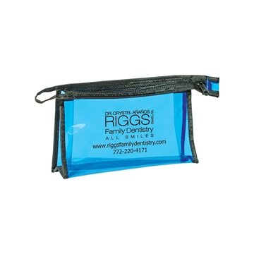 250 Promotional Zippered Amenities Bag - Clear PVC & Gusseted