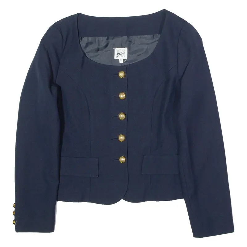 MAX DINE Womens Blazer Jacket Blue UK 16
