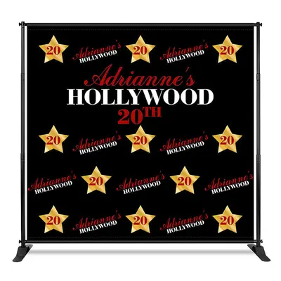 Aperturee Hollywood 20th Birthday Custom Step And Repeat Banner, 4X8FT(1.2X2.5M), 42 USD, step and repeat backdrops, CF1_DZYM...