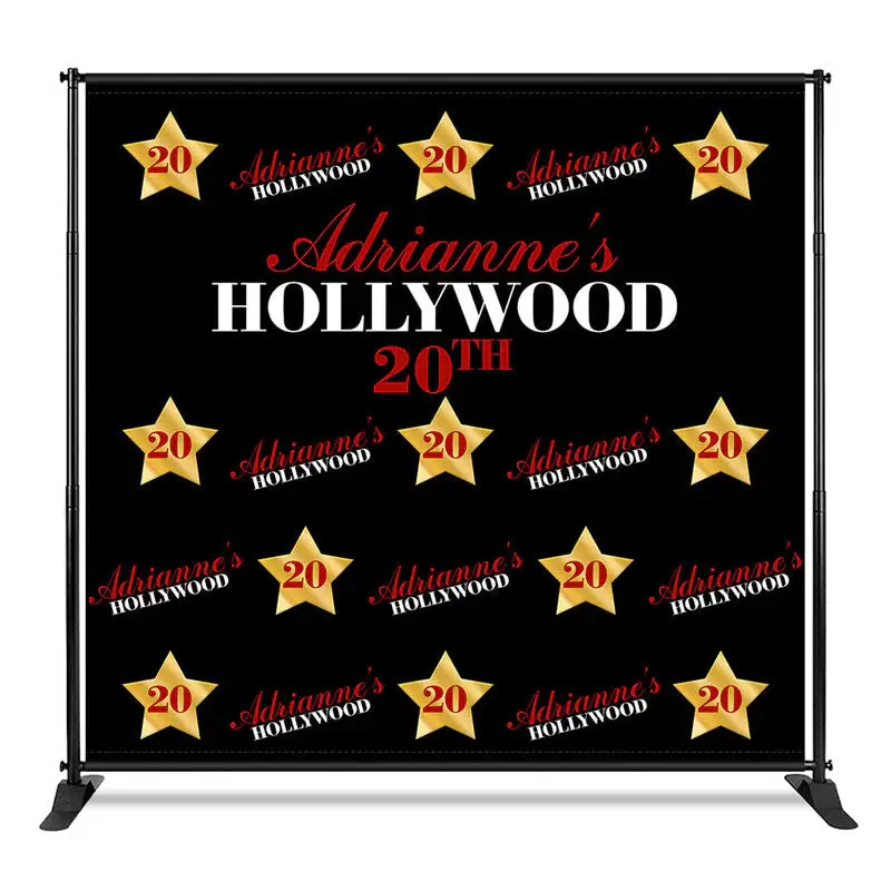 Aperturee Hollywood 20th Birthday Custom Step And Repeat Banner, 4X8FT(1.2X2.5M), 42 USD, step and repeat backdrops, CF1_DZYM...