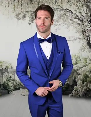 Men's 4 Piece Suit with Tone on Tone Lining Stylish & Professional