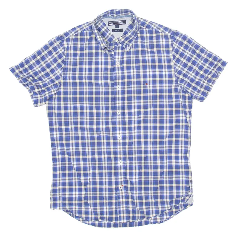 TOMMY HILFIGER Slim Fit Mens Shirt Blue Check S