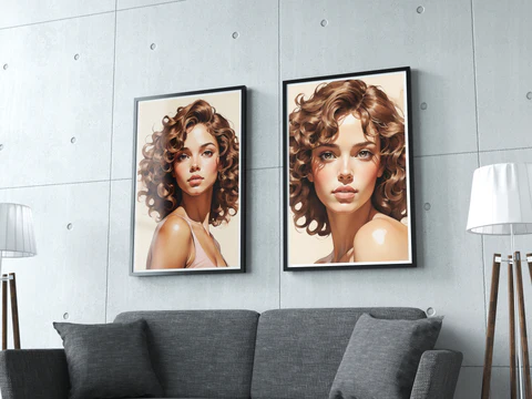 Curly Elegance Captured in Light