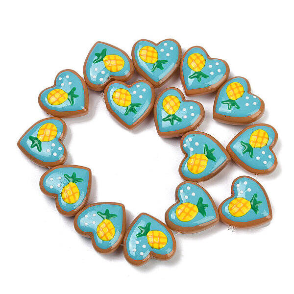 Handmade Heart Lampwork Beads Strands