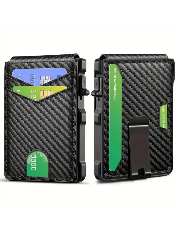 Men's Large Capacity Bifold Wallet with Card Slots, Summer Business Rfid Blocking Card Holder, Cute Mini Short Wallets for Me...