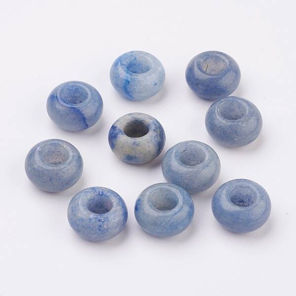 Dyed & Heated Natural Blue Aventurine European Beads