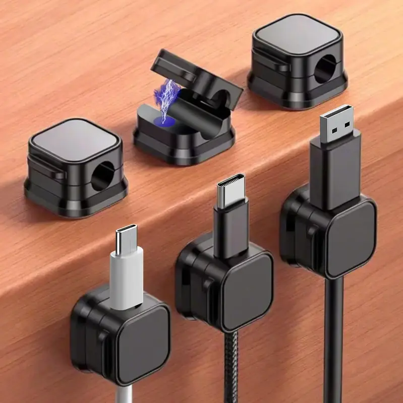 6 Pack Magnetic Cord Organizer, Cable Smooth Adjustable Easy Secure Cable Management, Wire Holder Keeper Organizer, Hide Or O...