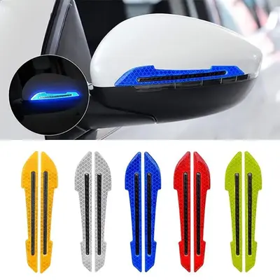 Car Rearview Mirror Reflective Sticker, Car Rearview Mirror Warning Sticker, Universal Anti-Collision Car Exterior Accessorie...