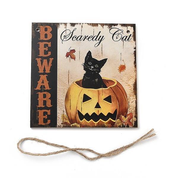 Halloween Wooden Door Hanging Welcome Sign Board