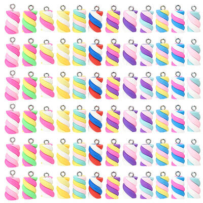 72 Pcs Marshmallow Polymer Clay Charms