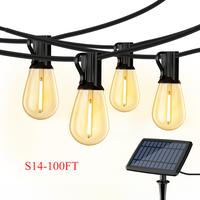 DAYBETTER Outdoor S14 solar string lights IP65 waterproof 3 lighting modes super bright LED lights suitable for terrace, back...